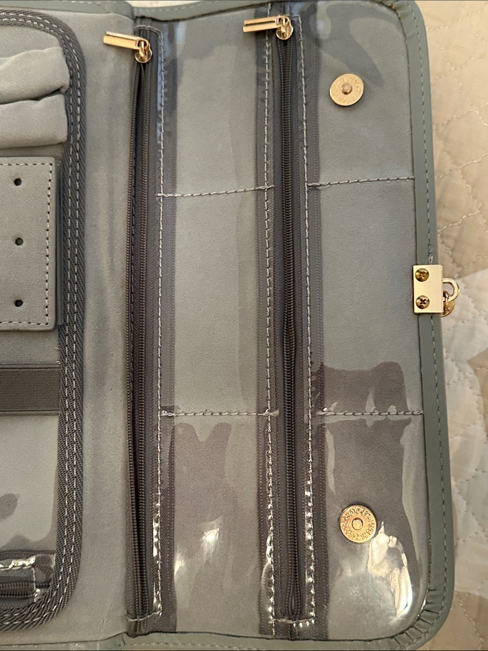 Travel Jewelry Organizer with Gold Hardware - Picture 6 of 6